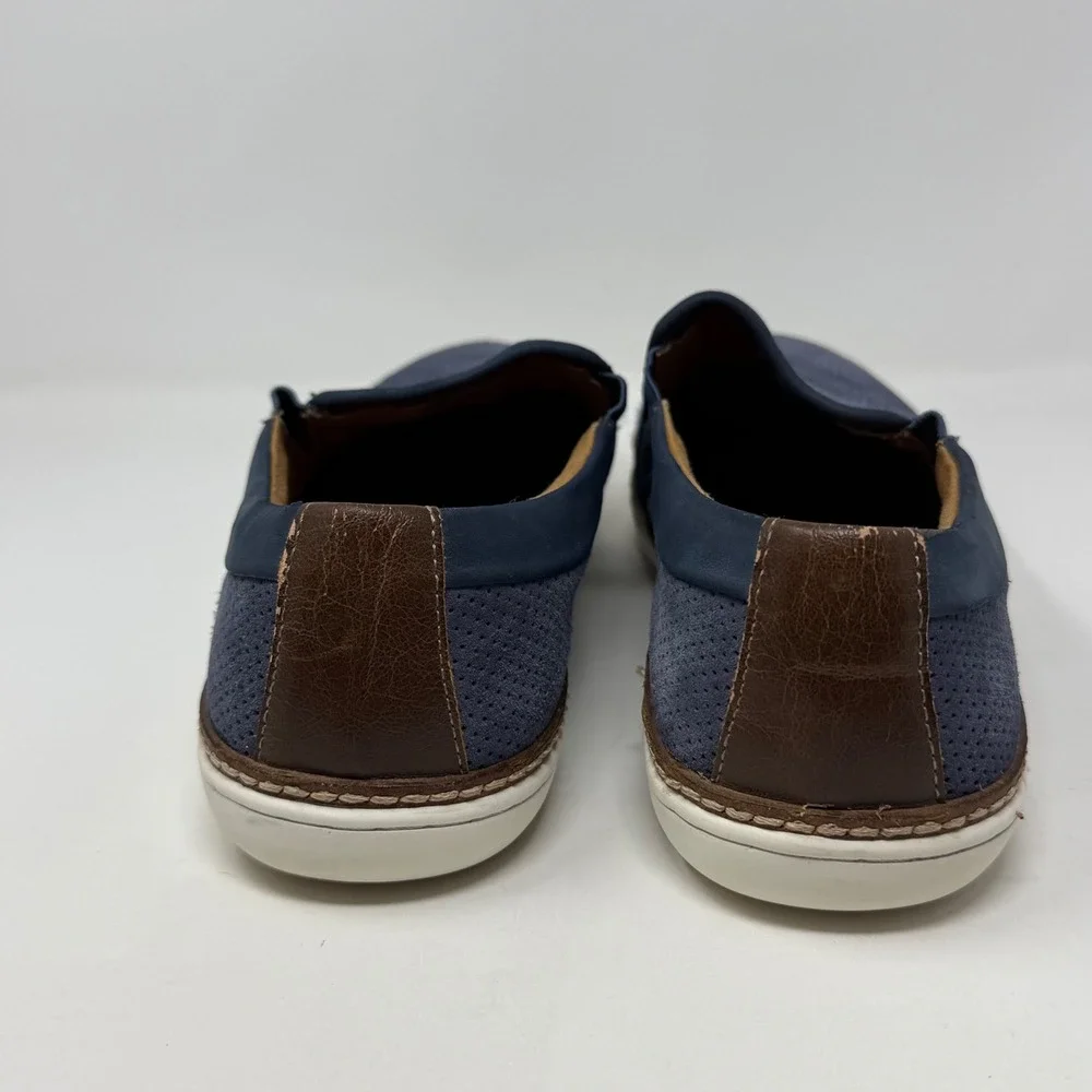 Steve Madden Ferrow Mens Navy Blue Perforated Suede Slip On Sneakers Size 10.5 M